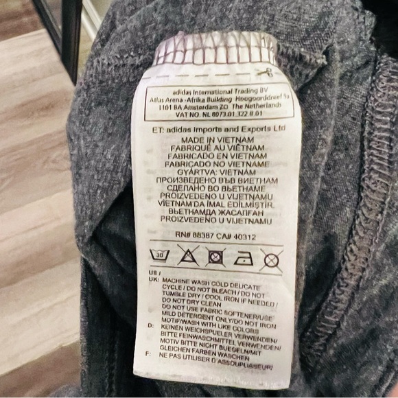 Adidas Pull-over Lightweight Jacket Medium Grey white stripes hoodie - Picture 6 of 6